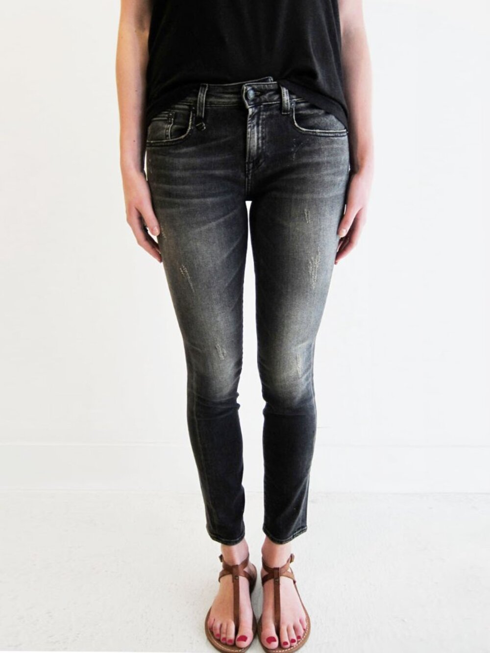 R13 Alison Crop Skinny in Orion Black, size 25